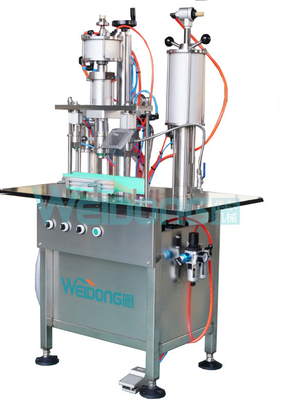 SUS304 Aerosol Doldurma Makinesi Yarım Otomatik Vücut Spreyleri Parfüm Çalışması Güvenli